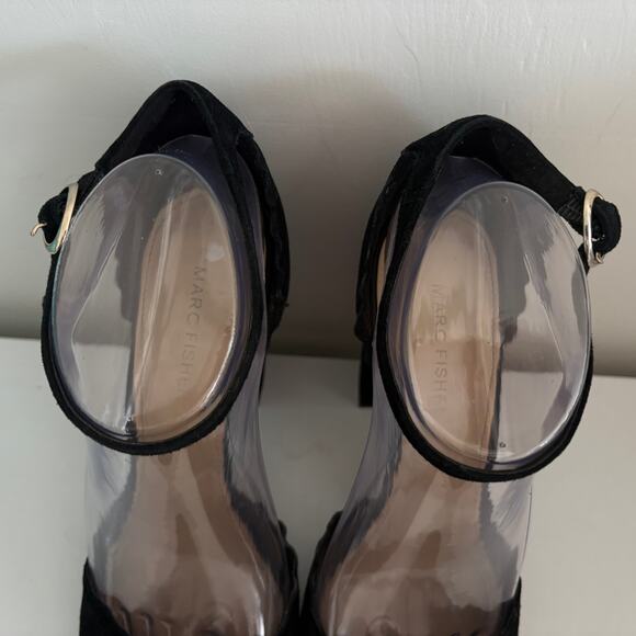 Marc Fisher Sahar d'Orsay Suede Scalloped Pumps Ankle Strap - Picture 8 of 10